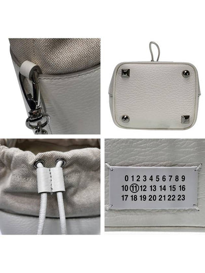 5AC Number Logo Texture Leather Bucket Bag Ivory - MAISON MARGIELA - BALAAN 7