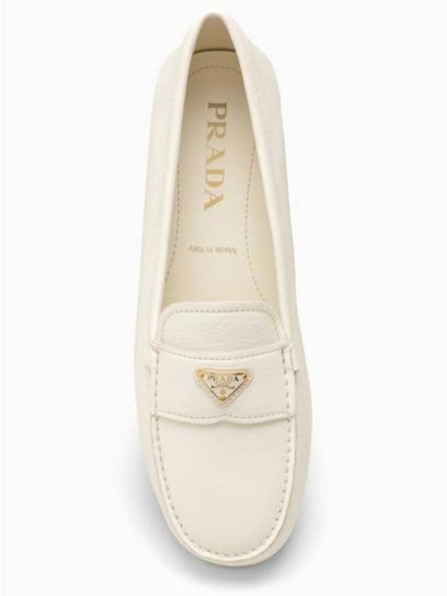 Women's Ivory Leather Loafer 1DD082005ATG White BPG - PRADA - BALAAN 3