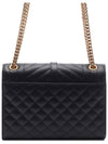 Gold Matelass Grain De Poudre Envelope Medium Shoulder Bag Black - SAINT LAURENT - BALAAN 5