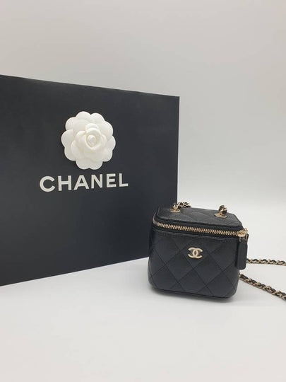 CC Logo Classic Vanity Small Cosmetic Case Mini Bag Black - CHANEL - BALAAN 2