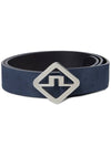 Gary Brushed Leather Belt Navy - J.LINDEBERG - BALAAN 1