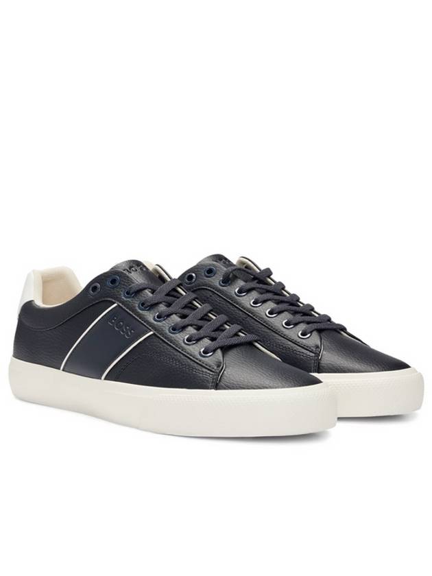 Green Faux leather trainers with plain and grained textures 50522833 401 sneakers - HUGO BOSS - BALAAN 3