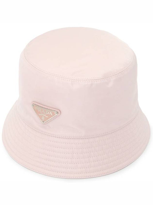 Re-Nylon Triangle Logo Bucket Hat Alabaster Pink - PRADA - BALAAN 2