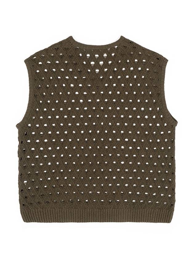 Men's Olive Oil Mesh Vest Khaki - IOEDLE - BALAAN 4