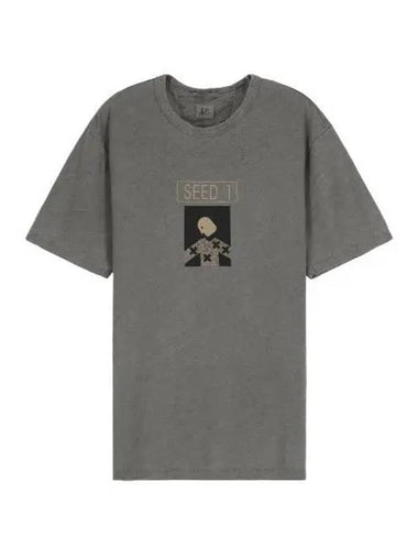 Printed crew neck short sleeve t shirt gray - CP COMPANY - BALAAN 1