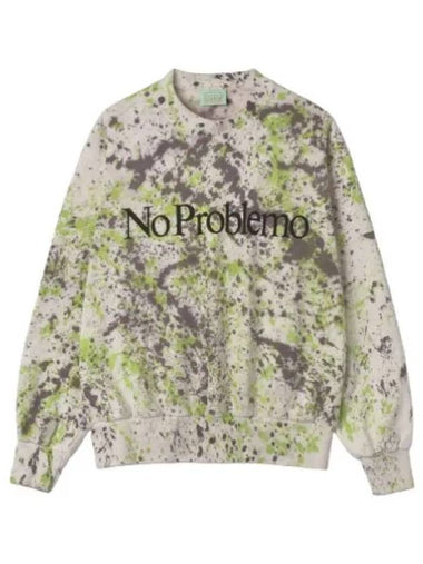 Aries No Problem Spray Dye Sweatshirt Black Green - ARIES - BALAAN 1