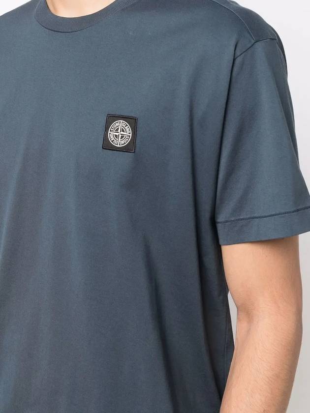 Logo Patch Short Sleeve T-Shirt Avio Blue - STONE ISLAND - BALAAN 3