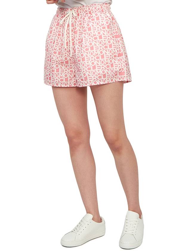 logo print shorts pink - MONCLER - BALAAN.