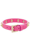 Rockstud Leather Bracelet Pink - VALENTINO - BALAAN 5