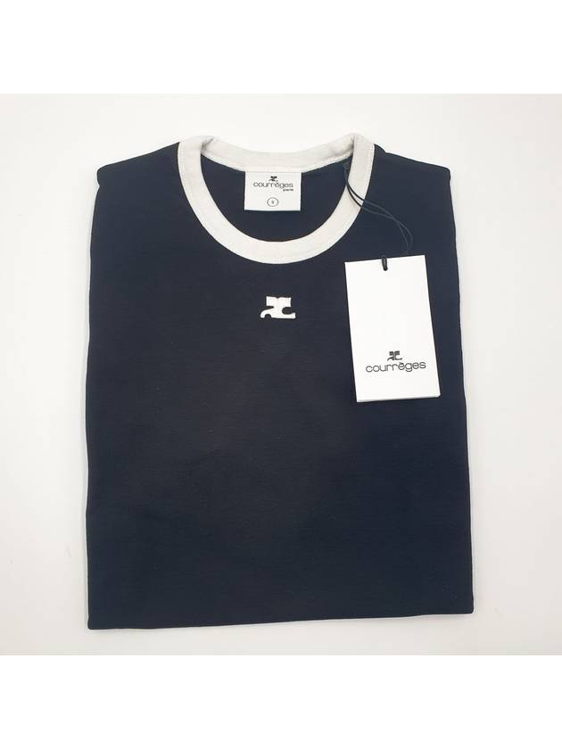 Bumpy Contrast Re-Edition Short Sleeve T-Shirt Black - COURREGES - BALAAN 4