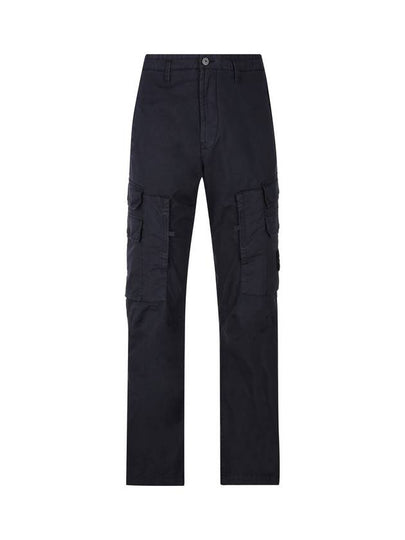 Stretch Cotton Gabardine Multi Pocket Cargo Straight Pants Navy - STONE ISLAND - BALAAN 2