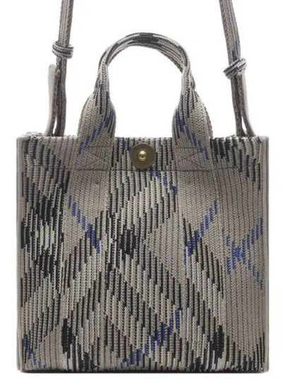 Check Knit Mini Tote Bag Lichen - BURBERRY - BALAAN 2