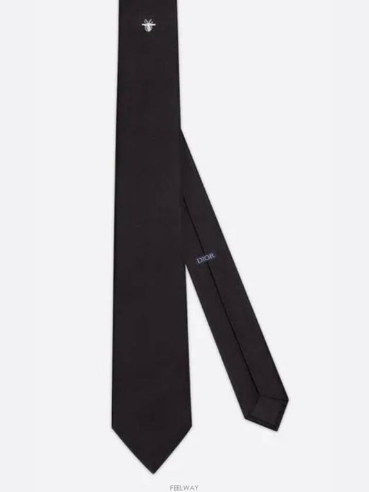 bee motif tie black silk - DIOR - BALAAN 1