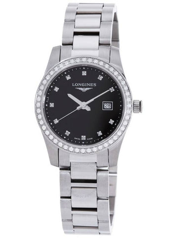 Longines Conquest Quartz Diamond Black Dial Ladies Watch L3.300.0.57.6 - LONGINES - BALAAN 1