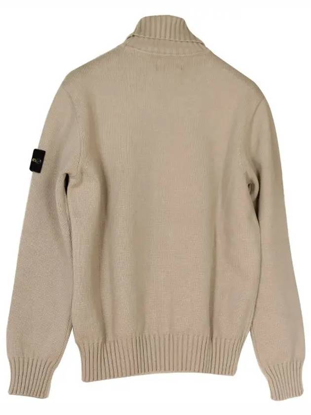 Wappen Patch Loose Fit Cotton Turtleneck Beige - STONE ISLAND - BALAAN 3