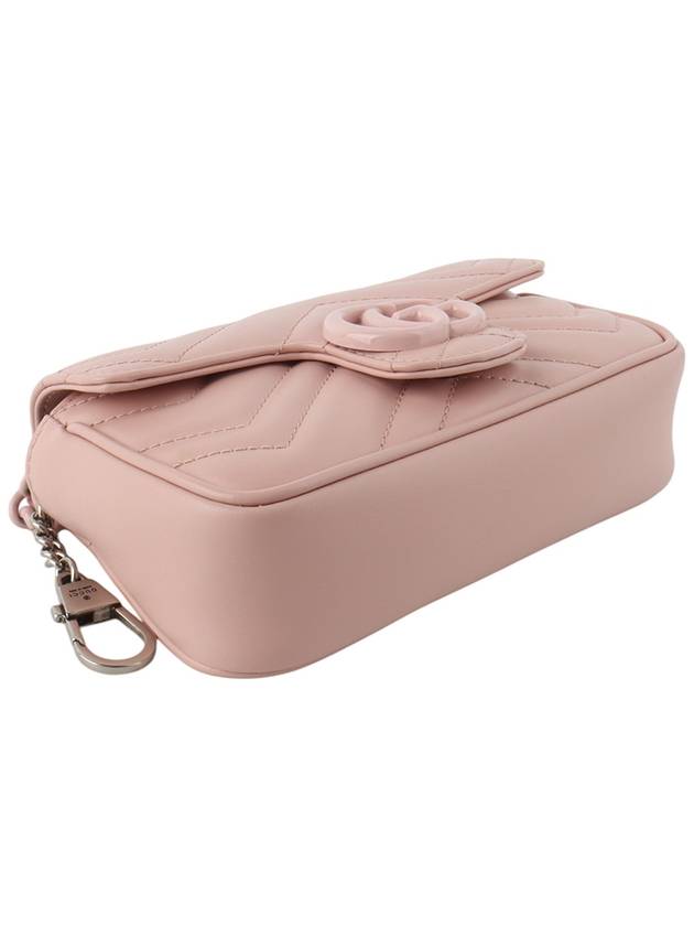 699757 GG Back Light Pink Leather Marmont Belt Bag 33940K - GUCCI - BALAAN 5