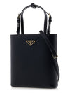 Triangle Logo Tote Bag Black - PRADA - BALAAN 3