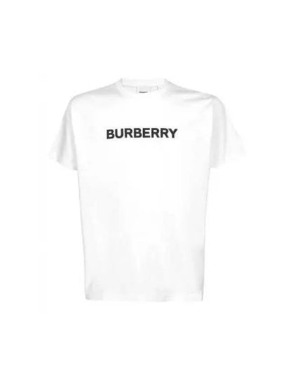 logo print cotton short sleeve t-shirt white - BURBERRY - BALAAN 2