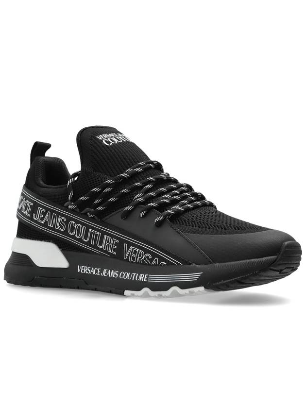 Versace Jeans Couture Sneakers With Printed Logo, Men's, Black - VERSACE - BALAAN 4