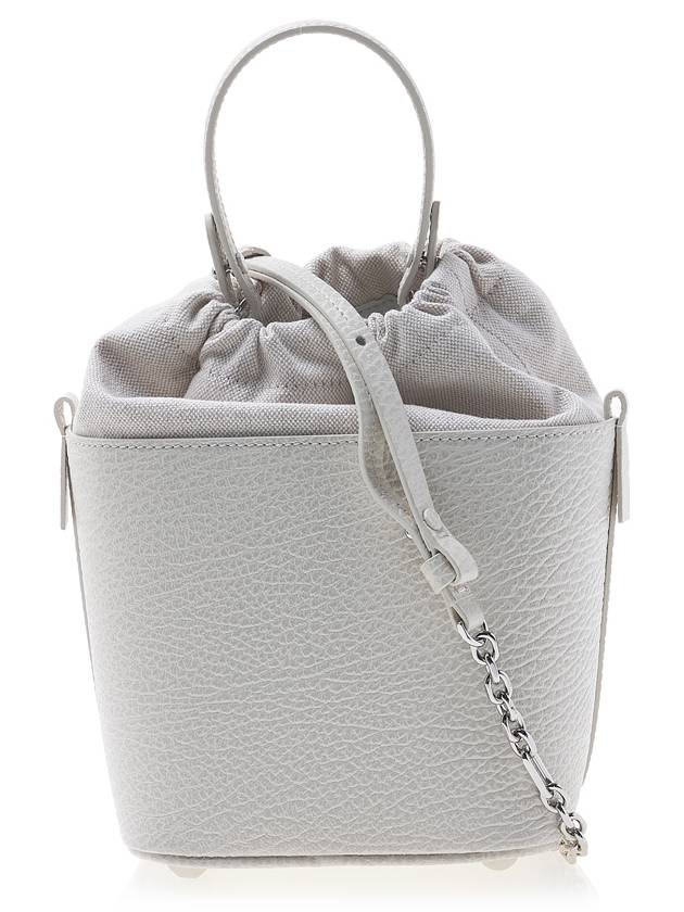 5AC Number Logo Texture Leather Bucket Bag Grey - MAISON MARGIELA - BALAAN 4