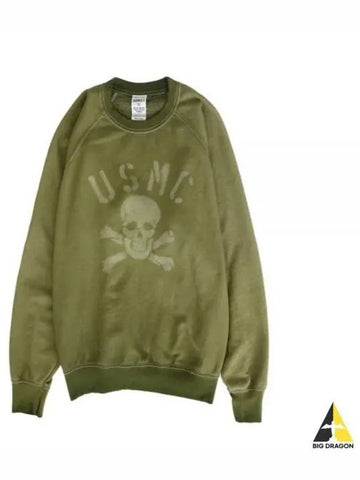 FR SKULL FADED ARMY GREEN logo printing sweatshirt - WILD DONKEY - BALAAN 1