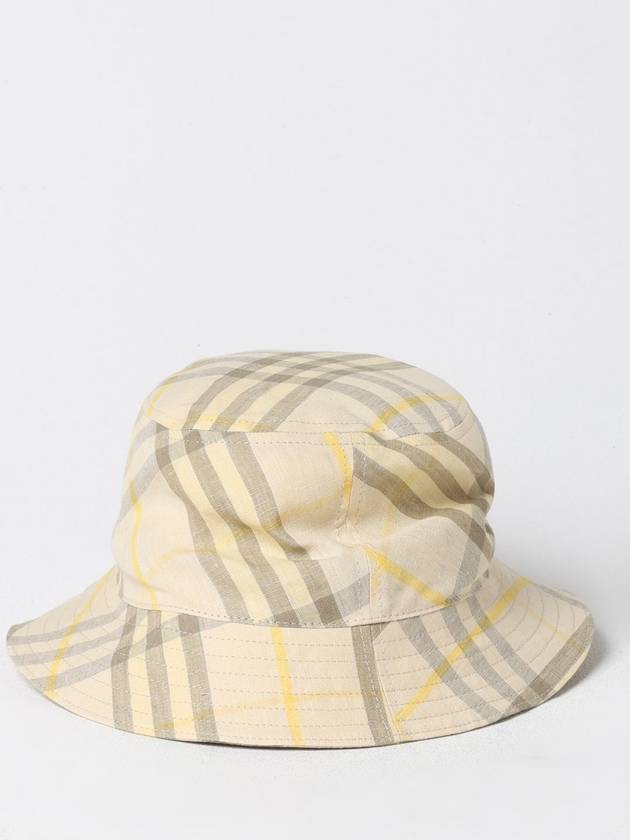 Check Linen Bucket Hat Wheat - BURBERRY - BALAAN 3