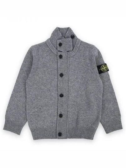 Stone Kids Waffen Patch Full Zip Up Knit Cardigan Dark Gray 8116503Z1 V0M67 - STONE ISLAND - BALAAN 2