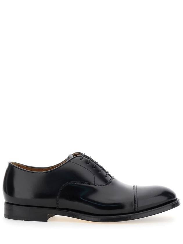 Black Oxford Shoes With Five Holes In Smooth Leather Man - DOUCAL'S - BALAAN 1