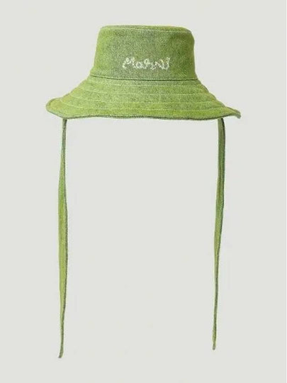 Embroidered Logo Bucket Hat Green - MARNI - BALAAN 2