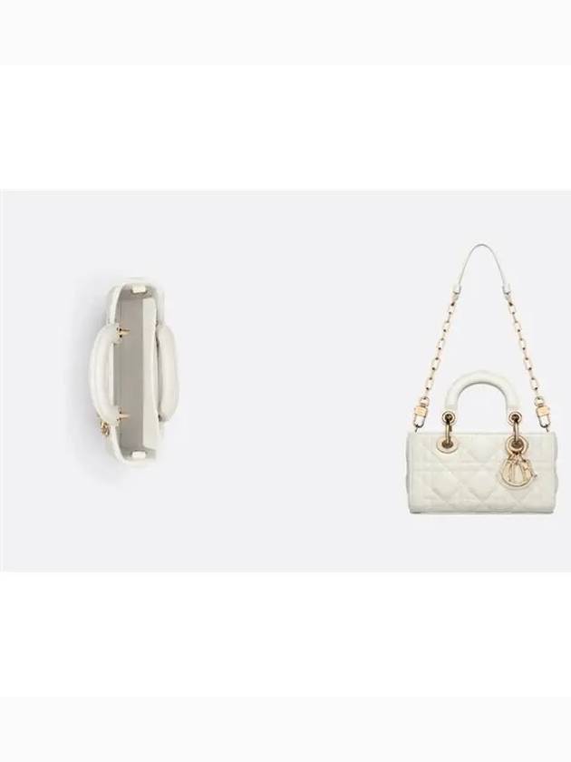 Lady D Joy Cannage Lambskin Micro Tote Bag White - DIOR - BALAAN 4