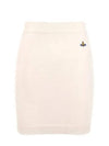 Bea Logo Knit Mini H-Line Skirt Cream - VIVIENNE WESTWOOD - BALAAN 2