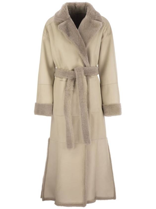 Reversible shearling coat with shiny detailing - BRUNELLO CUCINELLI - BALAAN 5