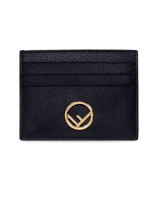 Signature Gold Logo Card Wallet Black - FENDI - BALAAN 1