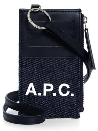 Axel Strap Leather Card Wallet Dark Navy - A.P.C. - BALAAN 2