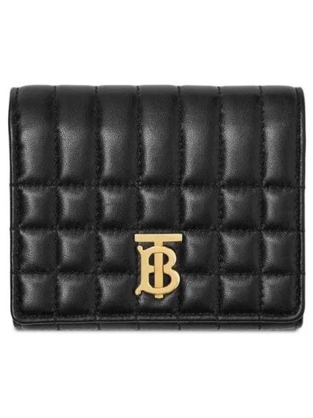 Lola Small Quilted Leather Folding Wallet Black Light Gold - BURBERRY - BALAAN 3