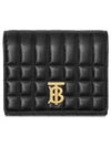 Lola Small Quilted Leather Folding Wallet Black Light Gold - BURBERRY - BALAAN 2