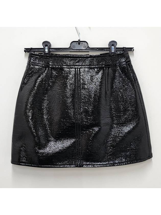 Edition Glossy Vinyl A-Line Skirt Black - COURREGES - BALAAN 3