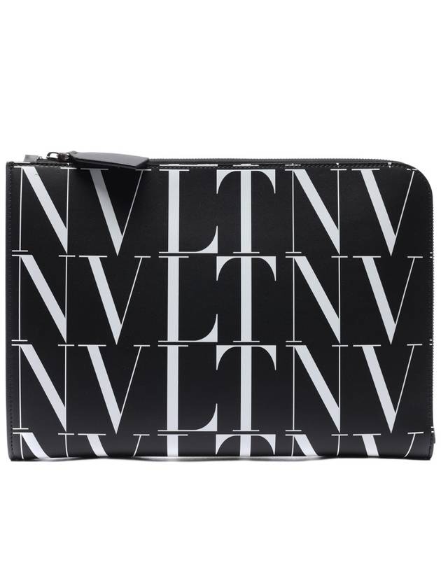 Men's VLTN Clutch Bag Black - VALENTINO - BALAAN.