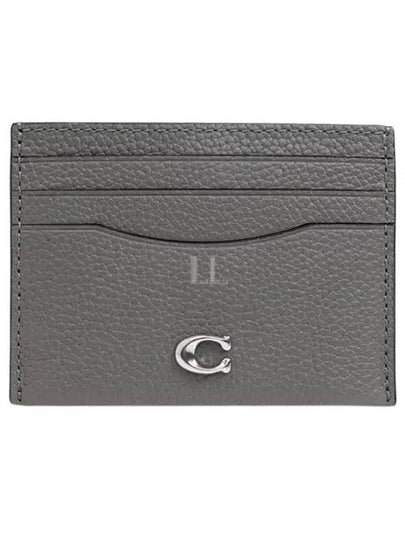 Logo Leather Card Wallet Charcoal - COACH - BALAAN 2