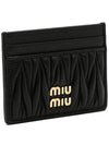 Matelasse Nappa Leather Card Wallet Black - MIU MIU - BALAAN 5