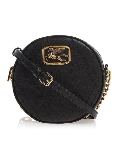 Pegasus Chevron Round Shoulder Bag Black - ETRO - BALAAN 1