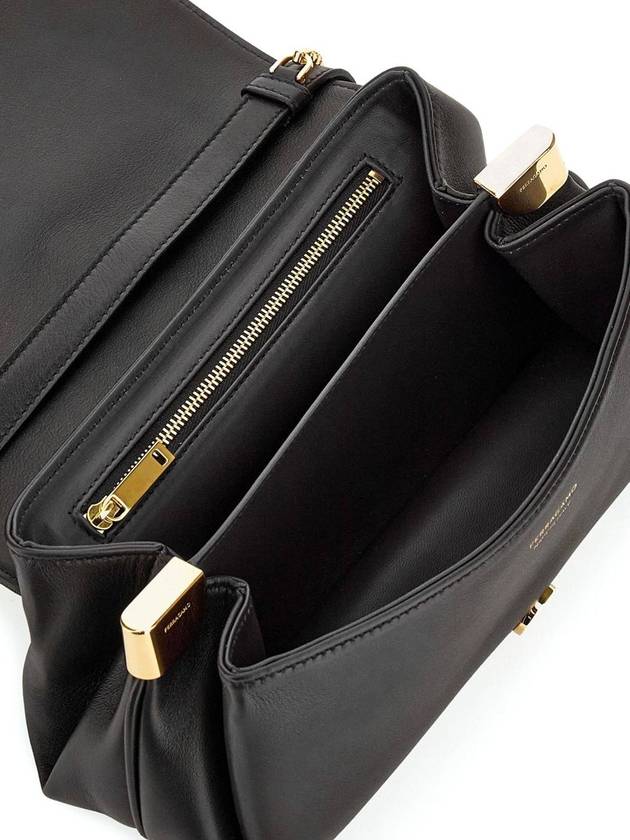 Front Flap Shoulder Bag Black - SALVATORE FERRAGAMO - BALAAN 5