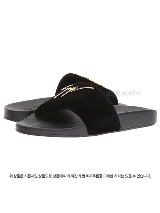 Signature Metal Velvet Slippers Black - GIUSEPPE ZANOTTI - BALAAN 2