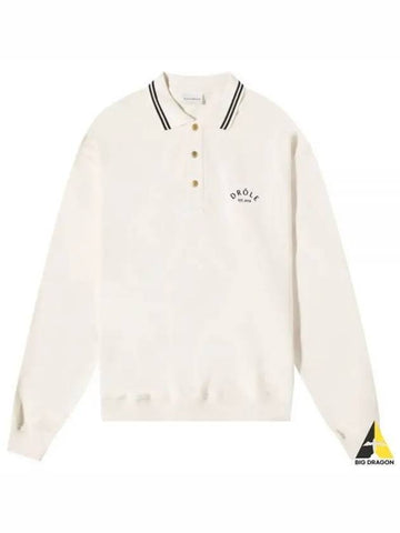 Drold Monsieur Logo Polo Long Sleeve T Shirt Cream ASW109CO001 - DROLE DE MONSIEUR - BALAAN 1