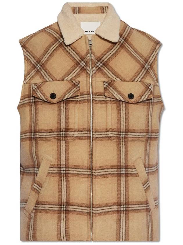 Kiran Check Mustang Vest Camel - ISABEL MARANT - BALAAN 2