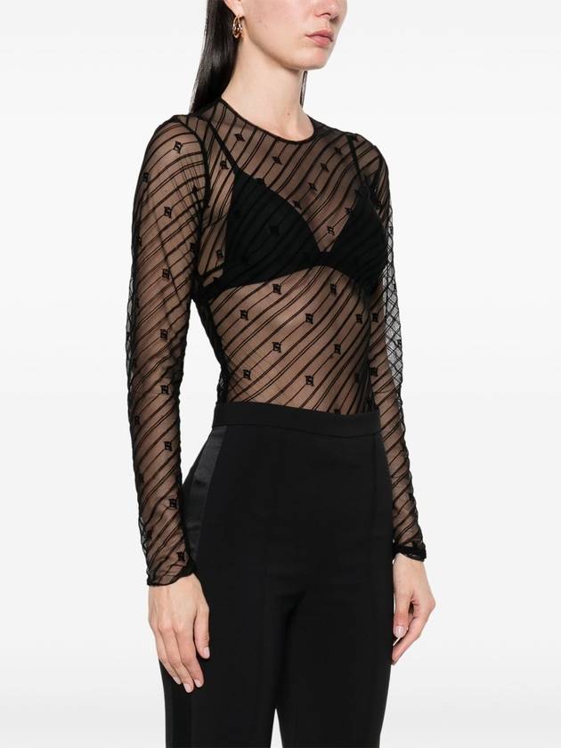 flocked tulle bodysuit - ELISABETTA FRANCHI - BALAAN 3