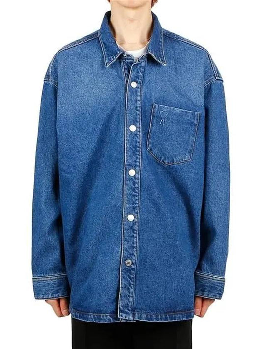 De Coeur Oversized Long Sleeve Shirt Used Blue - AMI - BALAAN 2