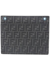 Logo Embossed Zipper Pocket Clutch Bag Black - FENDI - BALAAN 4