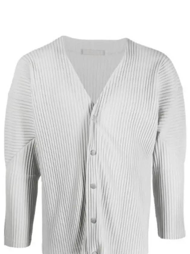 Pleated Button Cardigan Grey - ISSEY MIYAKE - BALAAN 2