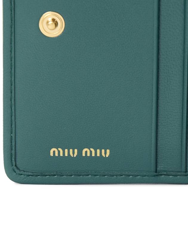 Matelasse Leather Half Wallet Green - MIU MIU - BALAAN 9